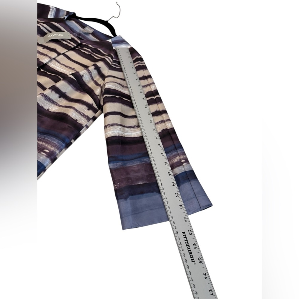 Chico's Shantung Topper Jacket Blue Multi Size 1 Medium NWT - Picture 7 of 14